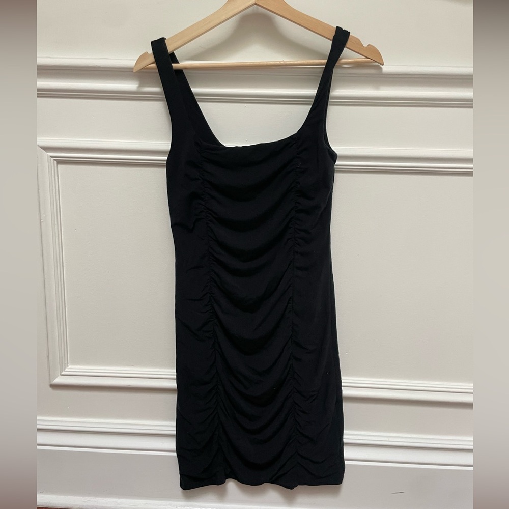 Black Ruched Dress Aritzia